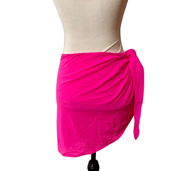 NWT Good American mesh sarong wrap in Hot Pink 002 - Picture 6 of 11